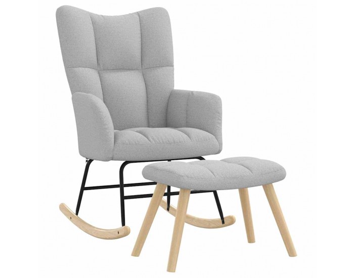 Sonata H Люлеещ се стол с табуретка за крака Cloud Grey Fabric