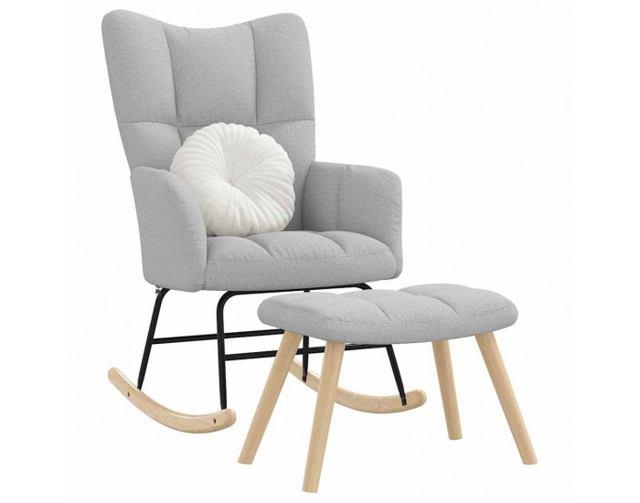 Sonata H Люлеещ се стол с табуретка за крака Cloud Grey Fabric