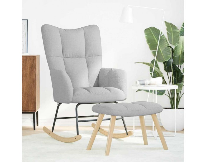 Sonata H Люлеещ се стол с табуретка за крака Cloud Grey Fabric