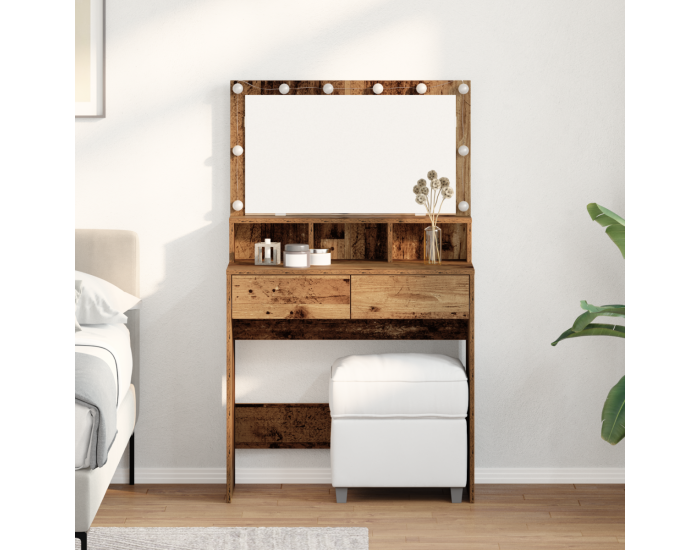 Sonata H Тоалетка с рафт Старо дърво 80 x 41 x 134.5 см Инженерно дърво