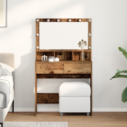 Sonata H Тоалетка с рафт Старо дърво 80 x 41 x 134.5 см Инженерно дърво - Măsuțe de toaletă și oglinzi