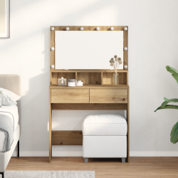 Sonata H Тоалетка с рафт дъб артизан 80 x 41 x 134.5 см Инженерно дърво - Măsuțe de toaletă și oglinzi