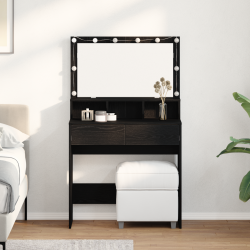 Sonata H Тоалетка с рафт Черен дъб 80 x 41 x 134.5 см Инженерно дърво - Măsuțe de toaletă și oglinzi