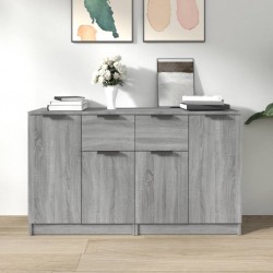 Sonata H Сайдборди, 2 бр, Сив сонома, 60x30x70 см, инженерно дърво - Corpuri, vitrine, biblioteci modulare