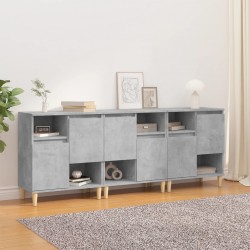 Sonata H Сайдборд, 3 бр, бетонно сиво, 60x35x70 см, инженерно дърво - Corpuri, vitrine, biblioteci modulare