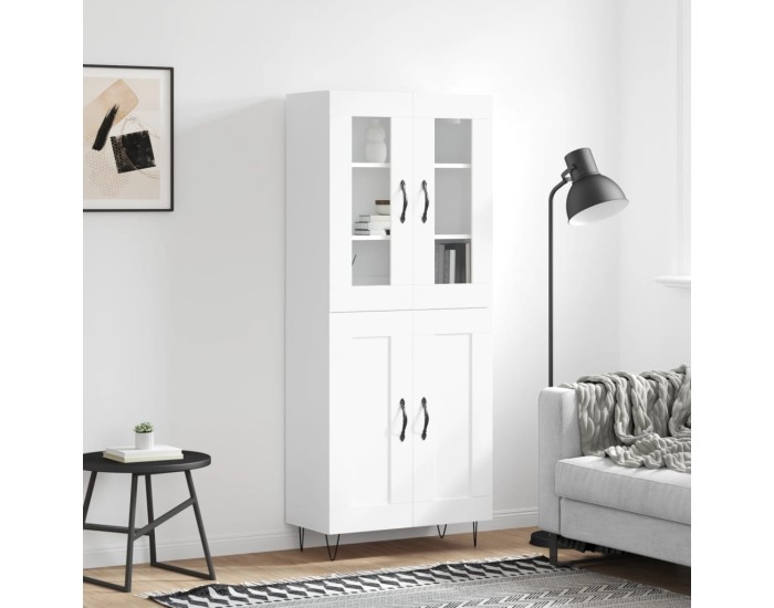 Sonata Dulap înalt, alb, 69,5x34x180 cm, lemn compozit