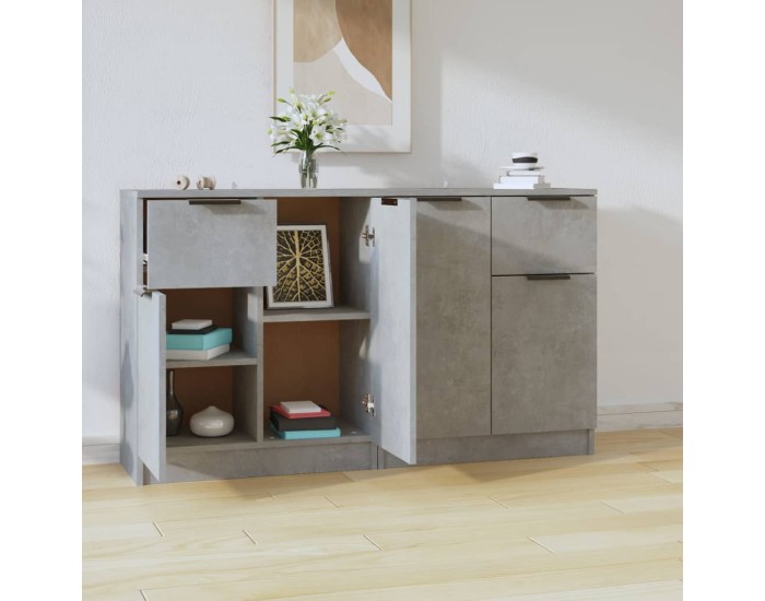 Sonata Servante, 2 piese, gri beton, 60x30x70 cm, lemn prelucrat
