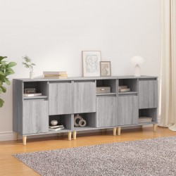 Sonata H Сайдборд, 3 бр, сив сонома, 60x35x70 см, инженерно дърво - Corpuri, vitrine, biblioteci modulare