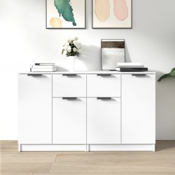 Sonata H Сайдборди, 2 бр, бели, 60x30x70 см, инженерно дърво - Corpuri, vitrine, biblioteci modulare