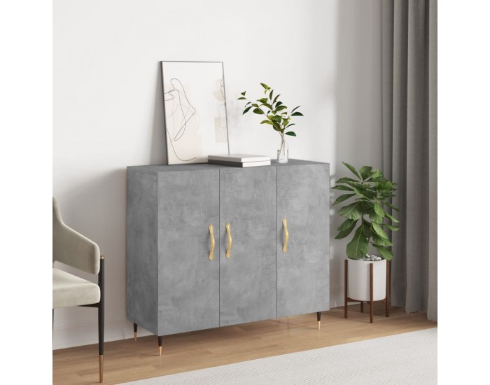 Sonata H Сайдборд, бетонно сив, 90x34x80 см, инженерно дърво