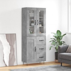 Sonata H Висок шкаф, бетонно сив, 69,5x34x180 см, инженерно дърво - Living