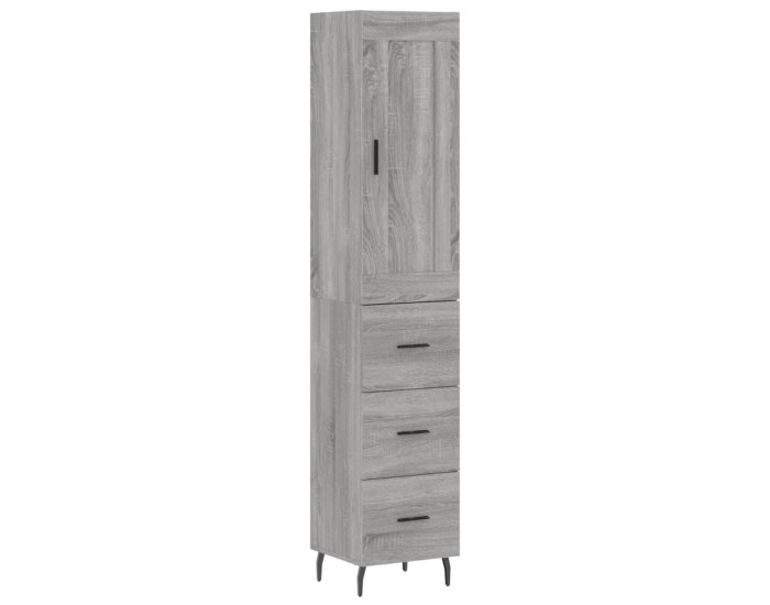 Sonata Dulap înalt, gri sonoma, 34,5x34x180 cm, lemn prelucrat