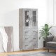 Sonata H Висок шкаф, бетонно сив, 69,5x34x180 см, инженерно дърво