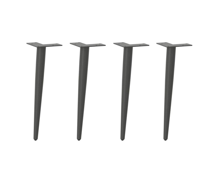 Sonata Picioare pentru măsuță de cafea, formă conică, 4 buc., antracit, 30-31 cm, oțel
