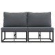 Sonata 2 buc. Mobilier pentru Exterior Metal Negru și antracit