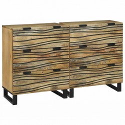Sonata H Скейдбордове 2 pcs Кафяво 60 x 33.5 x 75 см мангово дърво масив - Corpuri, vitrine, biblioteci modulare