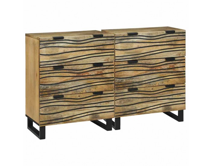 Sonata H Скейдбордове 2 pcs Кафяво 60 x 33.5 x 75 см мангово дърво масив