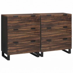 Sonata H Скейдбордове 2 pcs Кафяво 60 x 33.5 x 75 см мангово дърво масив - Corpuri, vitrine, biblioteci modulare