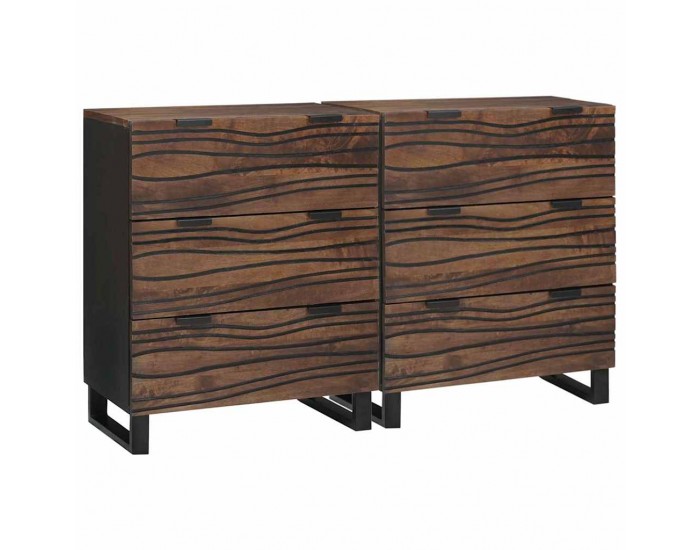 Sonata H Скейдбордове 2 pcs Кафяво 60 x 33.5 x 75 см мангово дърво масив