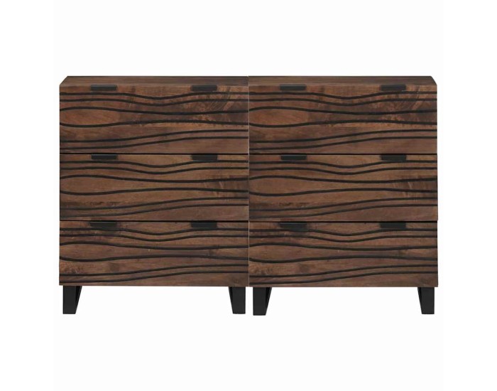 Sonata Set de bufet 2 buc. castan 120 x 33 x 75 cm Lemn de mango solid