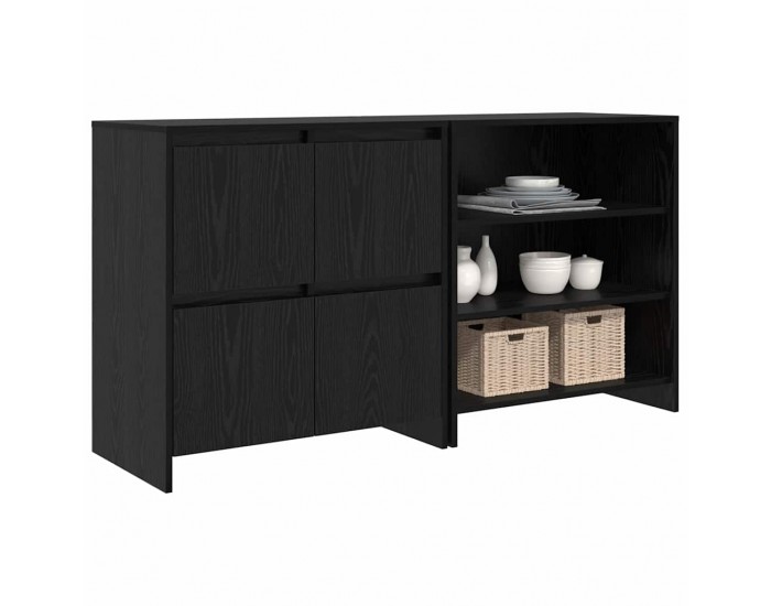 Sonata H Скейдбордове 2 pcs Черен дъб 70 x 41 x 75 см Инженерно дърво