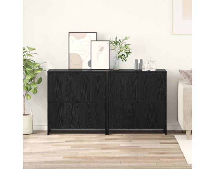 Sonata H Скейдбордове 2 pcs Черен дъб 70 x 41 x 75 см Инженерно дърво