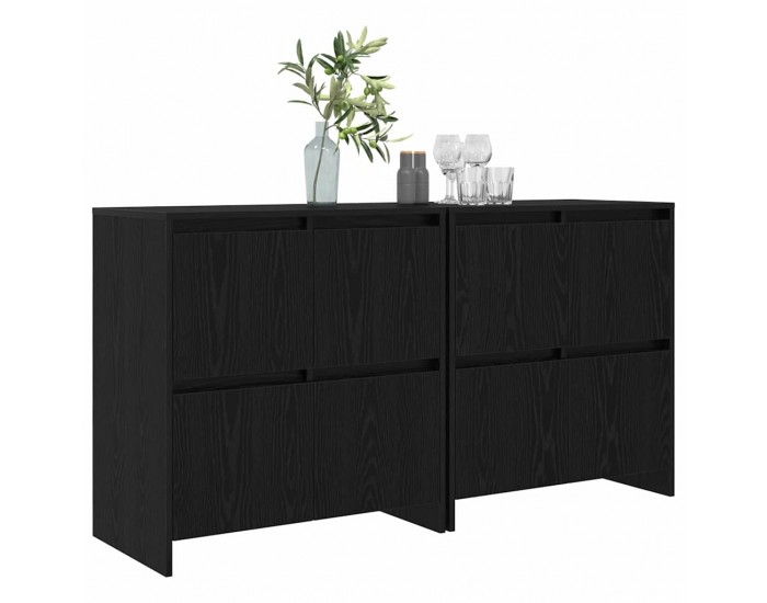 Sonata H Скейдбордове 2 pcs Черен дъб 70 x 41 x 75 см Инженерно дърво