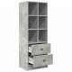 Sonata H Висок шкаф Бетонно сиво 45.5 x 34 x 127 см Инженерно дърво