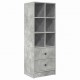 Sonata H Висок шкаф Бетонно сиво 45.5 x 34 x 127 см Инженерно дърво