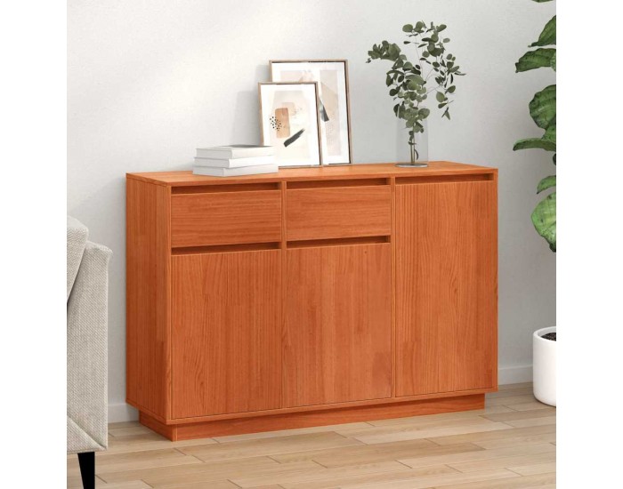 Sonata H Служебен шкаф Восъчнокафяв 110 x 34 x 75 см Борово дърво масив