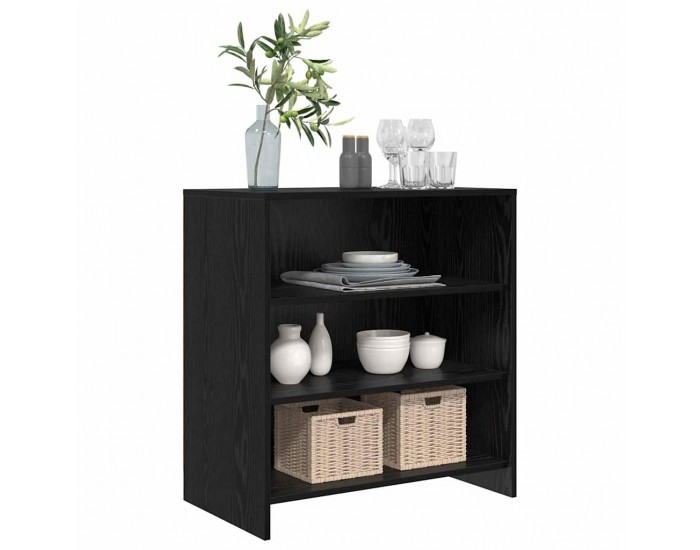 Sonata H Служебен шкаф Черно 70 x 41 x 75 см Инженерно дърво