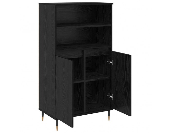 Sonata H Висок шкаф Черно 60 x 36 x 110 см Инженерно дърво