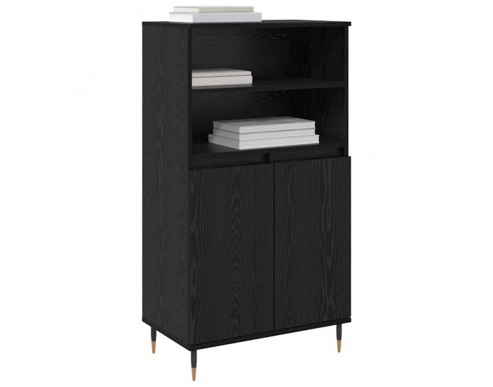 Sonata H Висок шкаф Черно 60 x 36 x 110 см Инженерно дърво