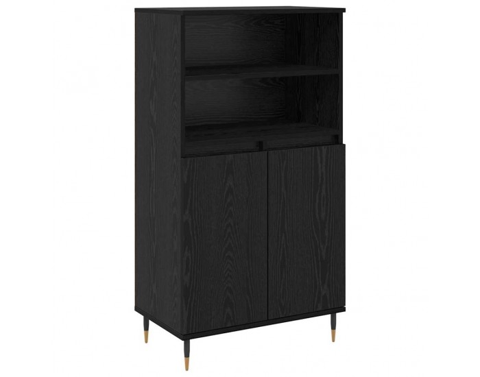 Sonata H Висок шкаф Черно 60 x 36 x 110 см Инженерно дърво