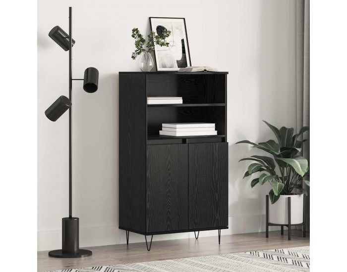 Sonata H Висок шкаф Черно 60 x 36 x 110 см Инженерно дърво