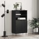 Sonata H Висок шкаф Черно 60 x 36 x 110 см Инженерно дърво