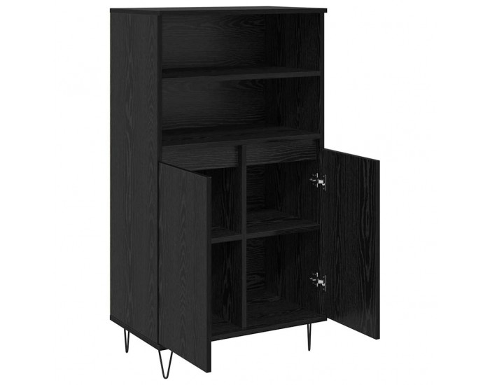 Sonata H Висок шкаф Черно 60 x 36 x 110 см Инженерно дърво