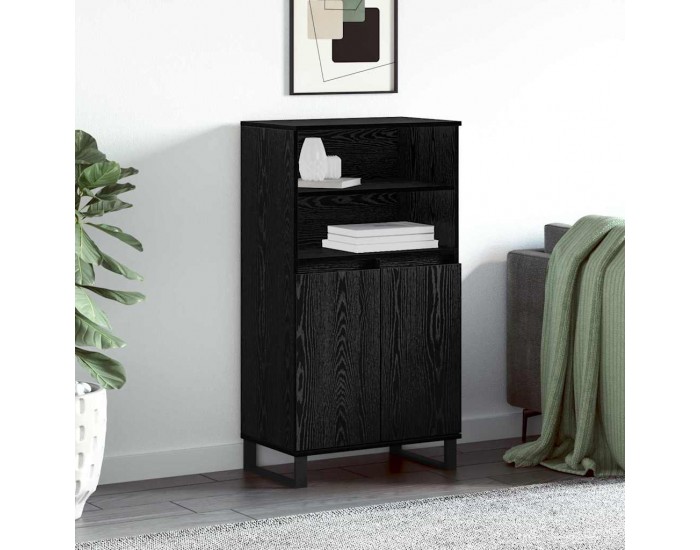 Sonata H Висок шкаф Черно 60 x 36 x 110 см Инженерно дърво
