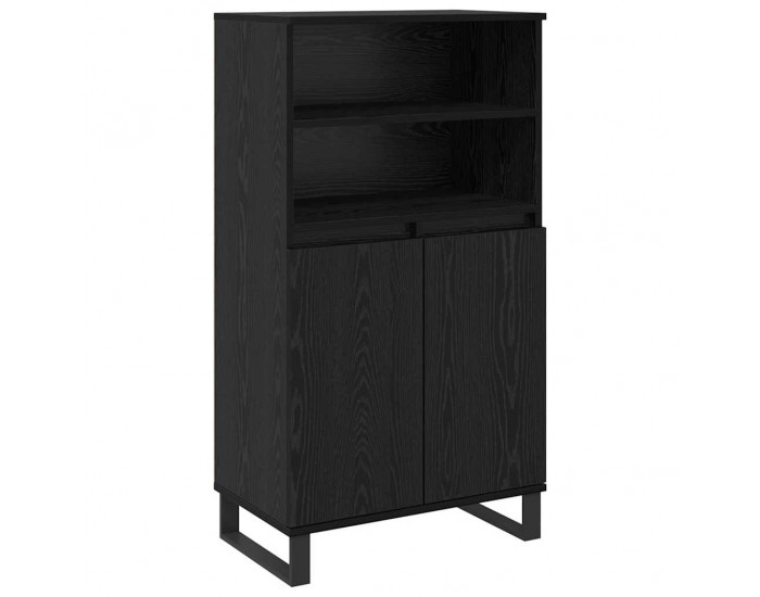Sonata H Висок шкаф Черно 60 x 36 x 110 см Инженерно дърво