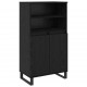 Sonata H Висок шкаф Черно 60 x 36 x 110 см Инженерно дърво