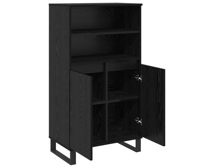Sonata H Висок шкаф Черно 60 x 36 x 110 см Инженерно дърво