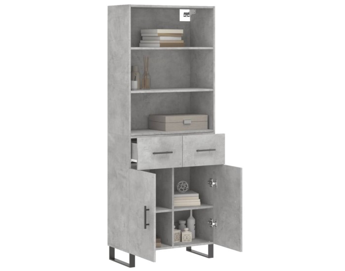 Sonata Dulap înalt, gri beton, 69,5x34x180, lemn compozit