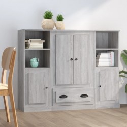 Sonata H Високи шкафове, 3 бр, сив сонома, инженерно дърво - Corpuri, vitrine, biblioteci modulare