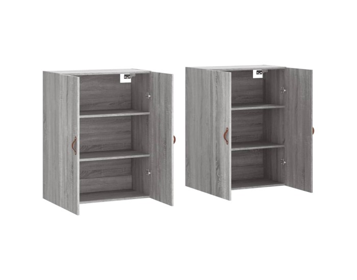 Sonata Dulapuri montate pe perete, 2 buc, gri sonoma, 69,5x34x90 cm