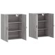 Sonata Dulapuri montate pe perete, 2 buc, gri sonoma, 69,5x34x90 cm