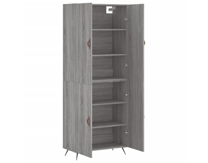 Sonata Dulap înalt, gri sonoma, 69,5x34x180 cm, lemn compozit