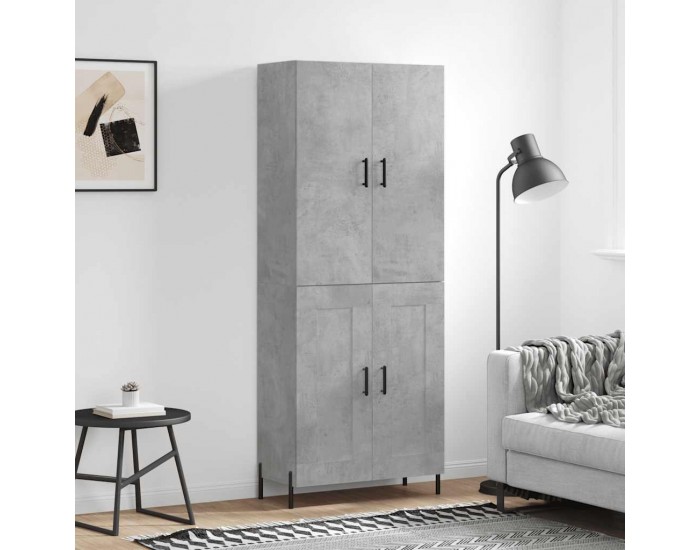 Sonata H Висок шкаф, бетонно сив, 69,5x34x180 см, инженерно дърво