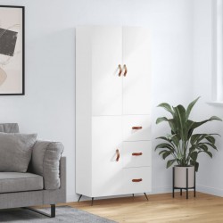 Sonata H Висок шкаф, бял, 69,5x34x180 см, инженерно дърво - Living