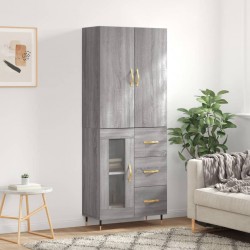Sonata H Висок шкаф, сив сонома, 69,5x34x180 см, инженерно дърво - Corpuri, vitrine, biblioteci modulare