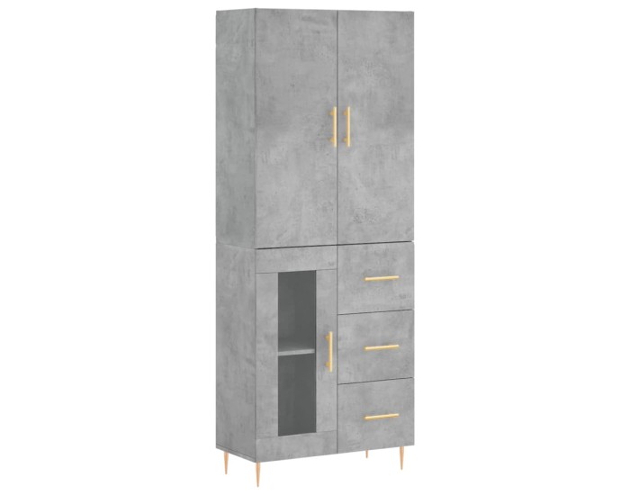 Sonata Dulap înalt, gri beton, 69,5x34x180, lemn compozit